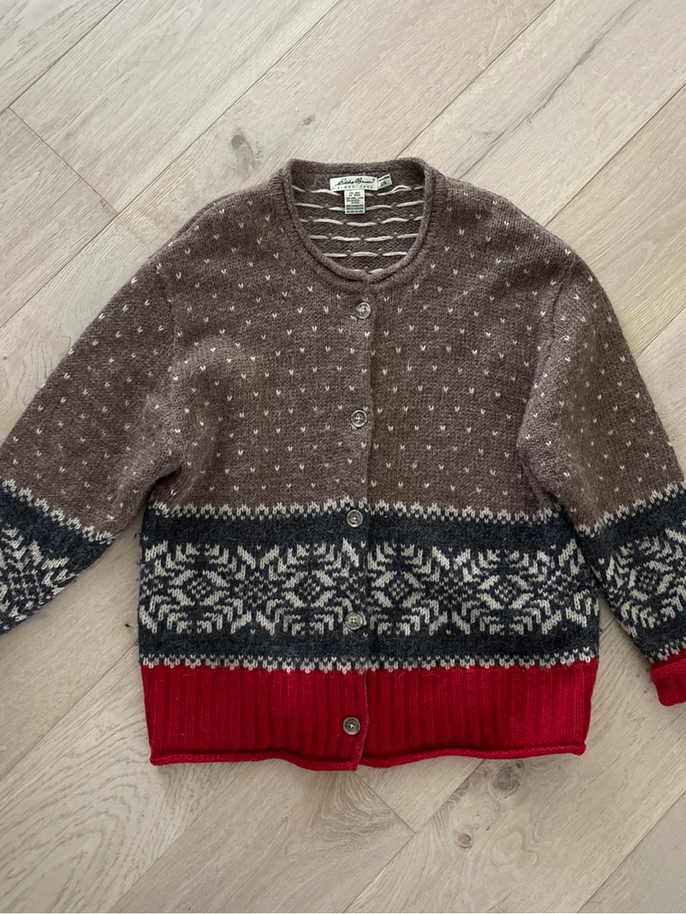 Eddie Bauer Nordic Snowflake Wool and Alpaca Cardigan.VTG